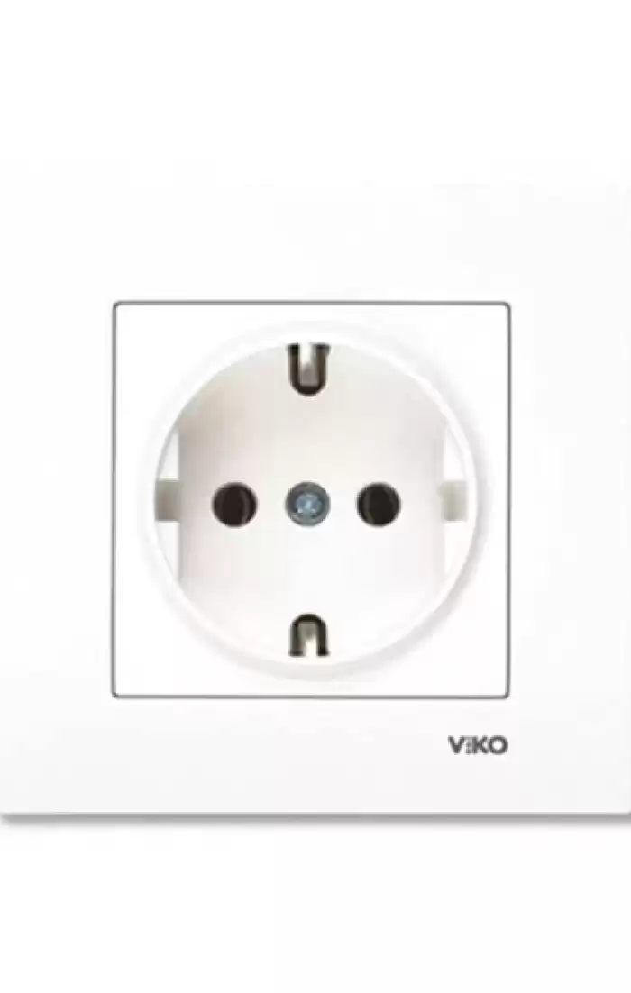 Kare Beyaz Topraklı Priz Çerçeve - interartyazilim.com.tr